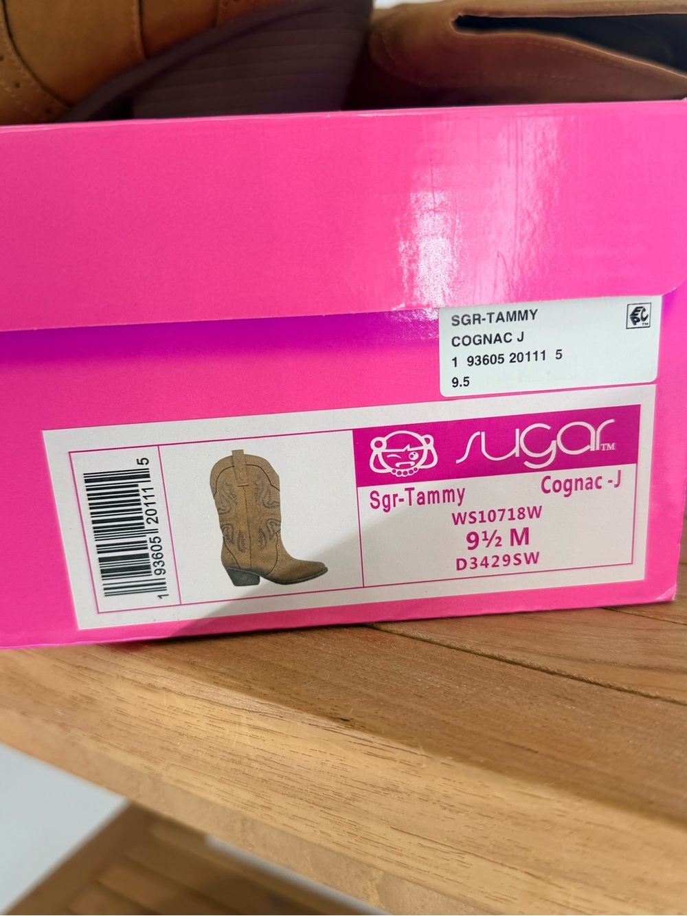New SUGAR Tammy cognac Western Cowboy Boots for Women size 9 1/2 - Picture 5 of 5